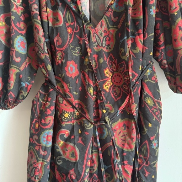 Fil De Vie Aurora Gathered Floral-Print Poplin Midi Dress - Picture 6 of 9